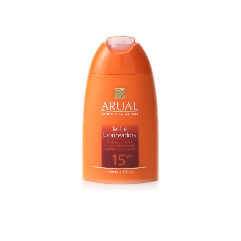 Leche Bronceadora Spf 15 200 Ml. Arual